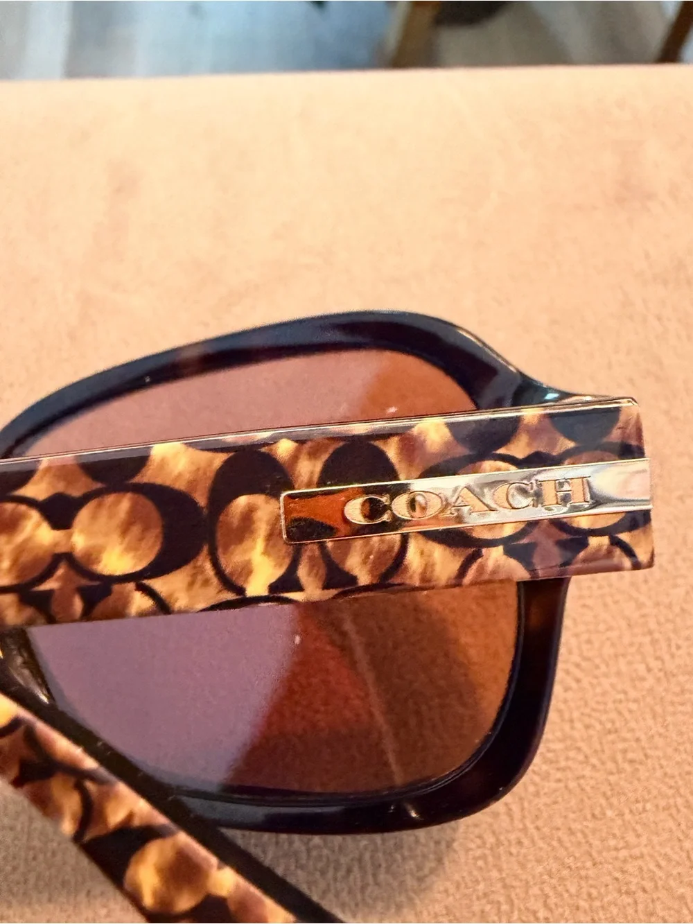 Coach HC 8105 Amber Prescription Sunglasses Tortoise Ocelot Frames + Case